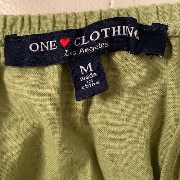 One❤️Clothing Light Green Sleeveless Tie-Front Romper Pockets Size M - Picture 8 of 9